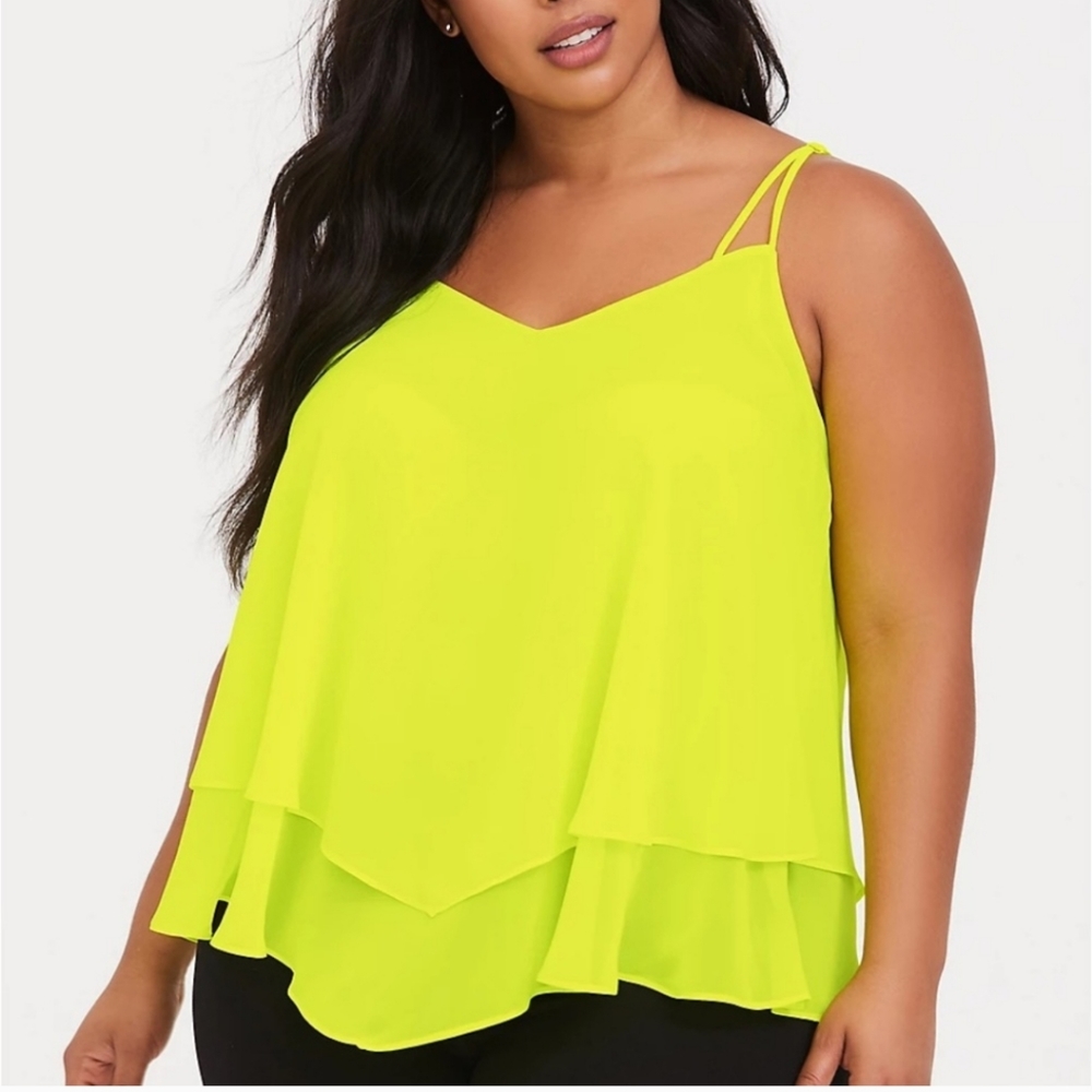 Torrid Neon Yellow Layered Tank Top